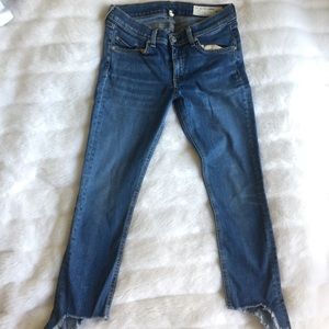 Rag and Bone Mid-Rise Step Hem Skinny Jeans 27